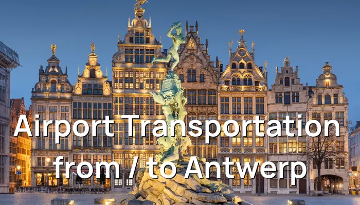 Evening lights of Antwerp, showcasing Taxi Brussels Airport's convenient transport service from the airport to Antwerp.